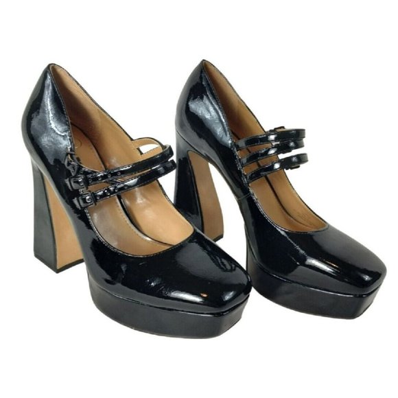 Jessica Simpson Darena Patent Mary Jane Platform Pumps Womens 8 Strappy New - Picture 2 of 12